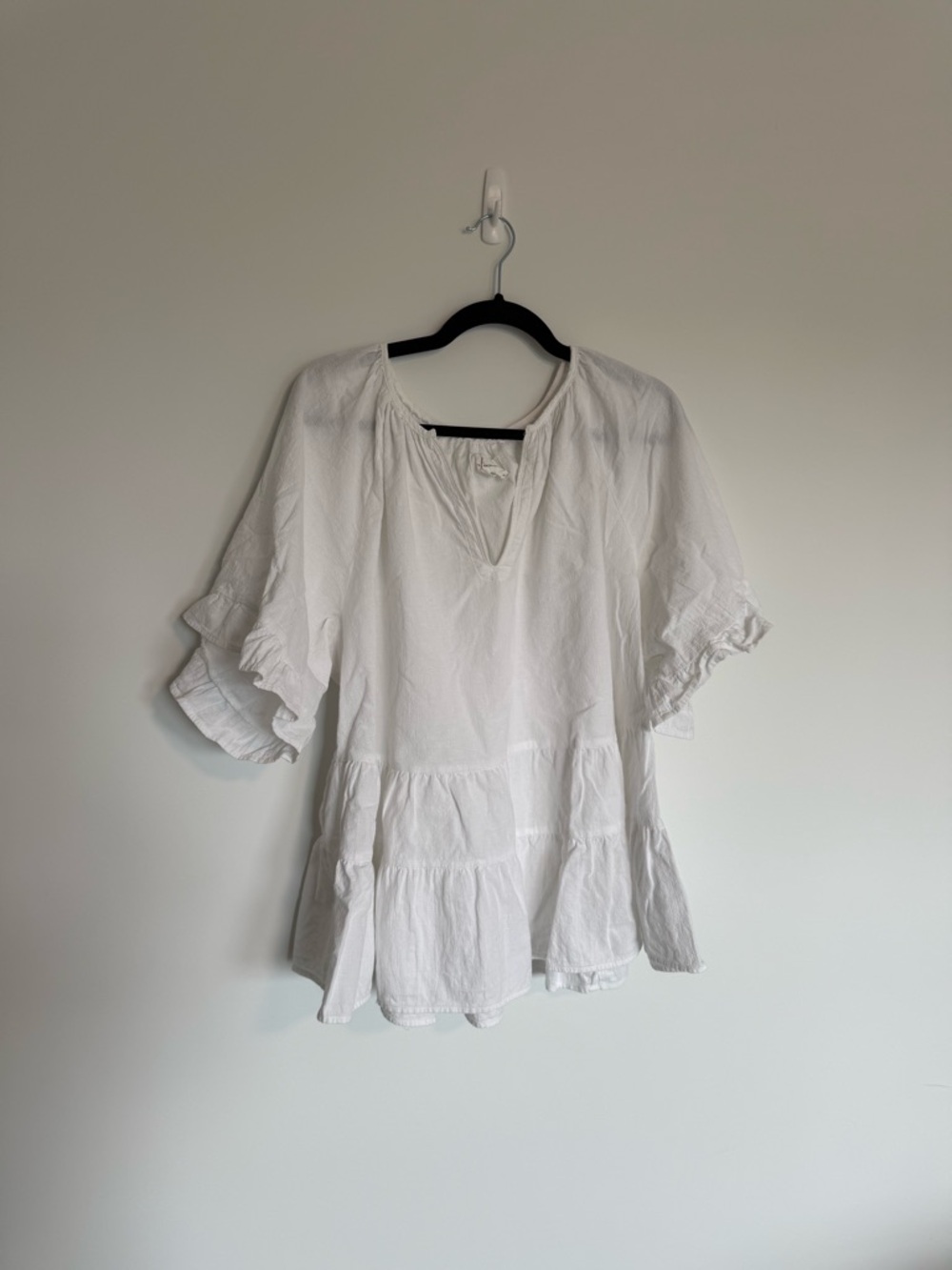 Anthropologie Ruffled Blouse 100% Cotton